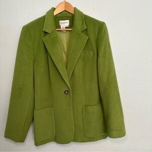 Chadwick’s Lime Green Wool and Cashmere Blend One Button Blazer
